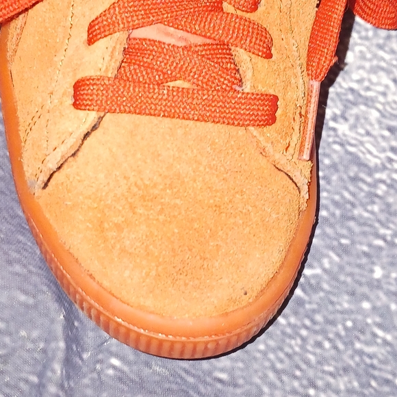 PUMA Suede Classics Youth Size 1.5C Orange/Red - Picture 5 of 7